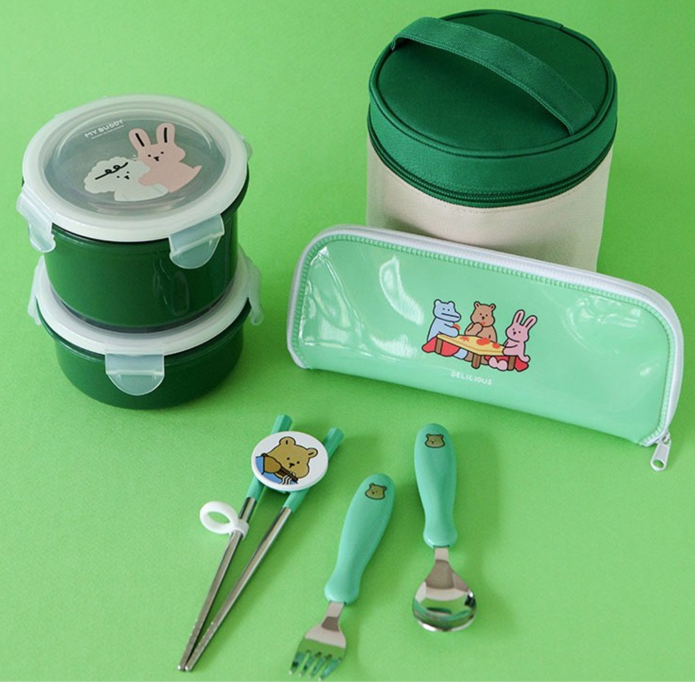 DAILYLIKE My Buddy 2 Spoon & Chopsticks Set 데일리라이크 마이 버디2 수저세트