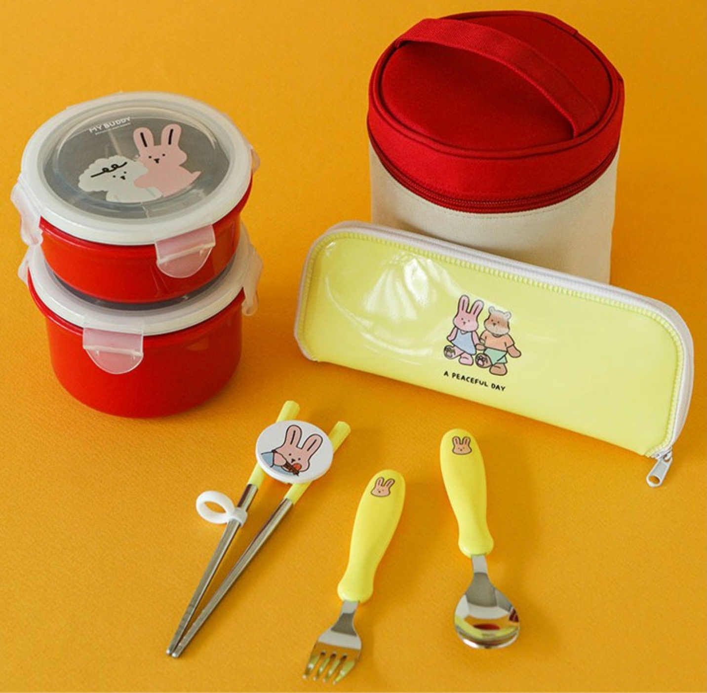 DAILYLIKE My Buddy 2 Spoon & Chopsticks Set 데일리라이크 마이 버디2 수저세트