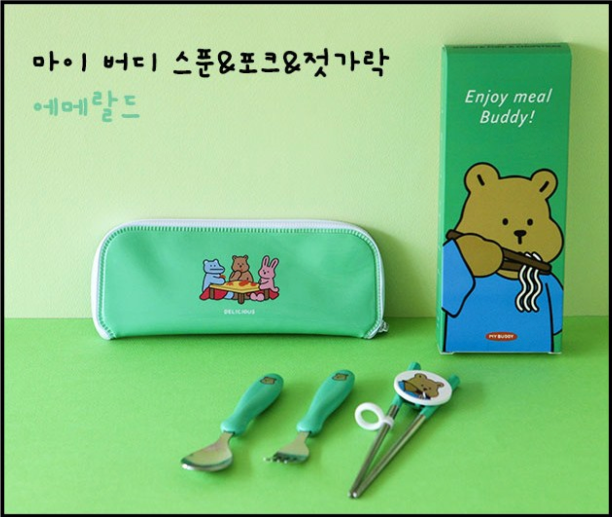 DAILYLIKE My Buddy 2 Spoon & Chopsticks Set 데일리라이크 마이 버디2 수저세트