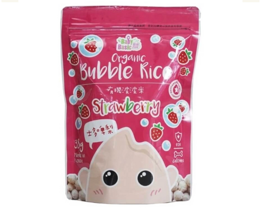 BABY BASIC ORGANIC BUBBLE RICE STRAWBERRY