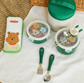 Load image into Gallery viewer, DAILYLIKE Round Stainless Steel 2-Tier Lunch Box Set – [Red / Green]
