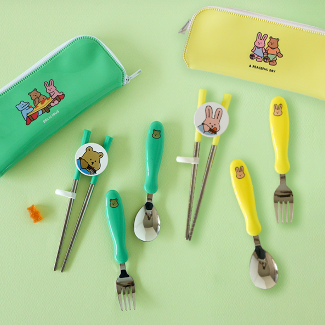 DAILYLIKE My Buddy 2 Spoon & Chopsticks Set 데일리라이크 마이 버디2 수저세트