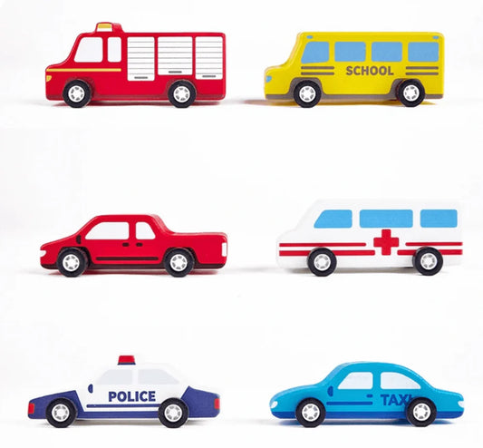 Wooden Work Vehicles Set of 6 Pin Toy