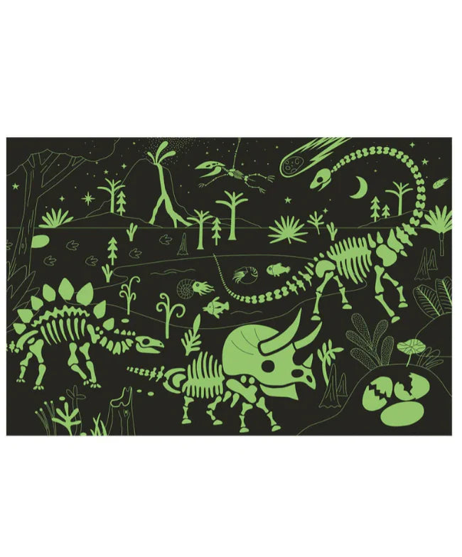 EurekaKids Dinosaur Night Glow In The Dark Puzzle 100pc 6yrs+