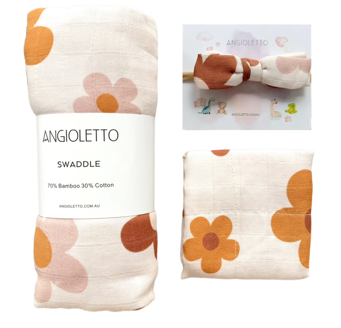 Angioletto 3 Pack Baby Gift Set Golden Bloom - NB