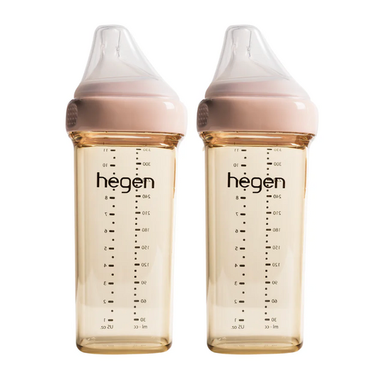 Hegen PCTO™ 330ml Feeding Bottle PPSU, 2-Pack PINK with 2x Fast Flow Teats (6 months and beyond)
