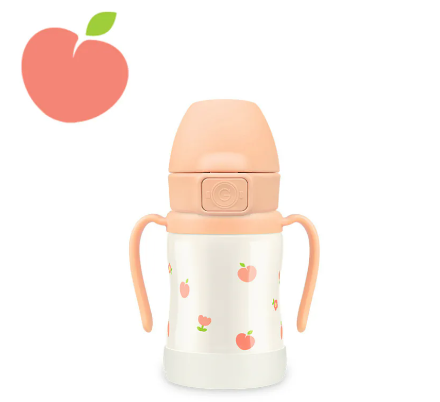 Grosmimi stainless straw cup 200ml/300ml Peach Flower