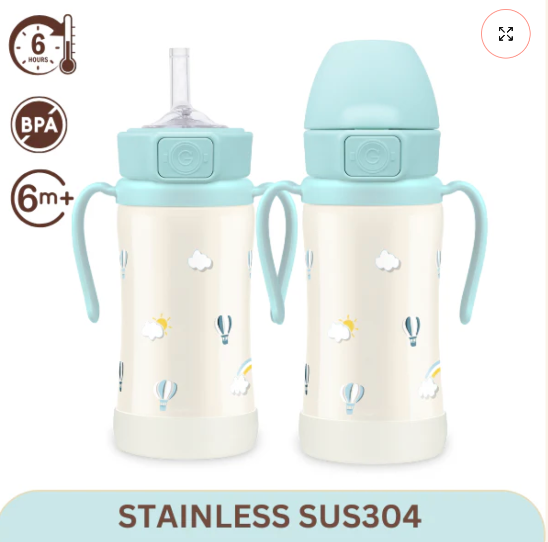 Grosmimi Stainless Straw Cup 200ml/300ml 6M+ Sky Ballon