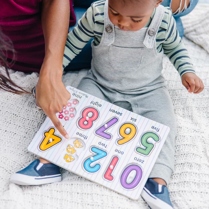 Melissa & Doug Lift & See Numbers Peg Puzzle - 10 Pieces