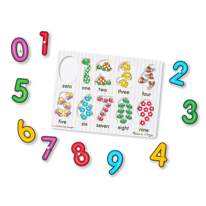 Melissa & Doug Lift & See Numbers Peg Puzzle - 10 Pieces