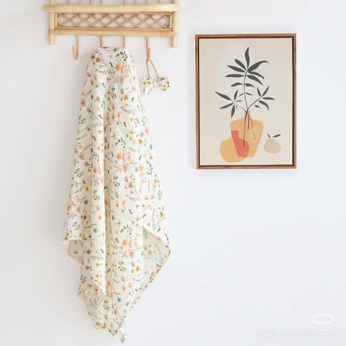 Baby Muslin Swaddle Blanket Bamboo Cotton Whispering Meadow