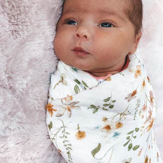 Baby Muslin Swaddle Blanket Bamboo Cotton Whispering Meadow