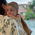 Load image into Gallery viewer, Baby Muslin Swaddle Blanket Bamboo Cotton Green Leafs
