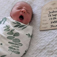 Load image into Gallery viewer, Baby Muslin Swaddle Blanket Bamboo Cotton Green Leafs
