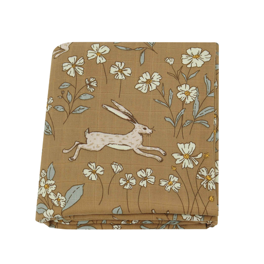 Baby Muslin Blanket Bamboo Cotton Springtime Hare