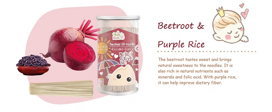 Baby Basic Sunshine QQ Noodle - Beetroot & Purple Rice