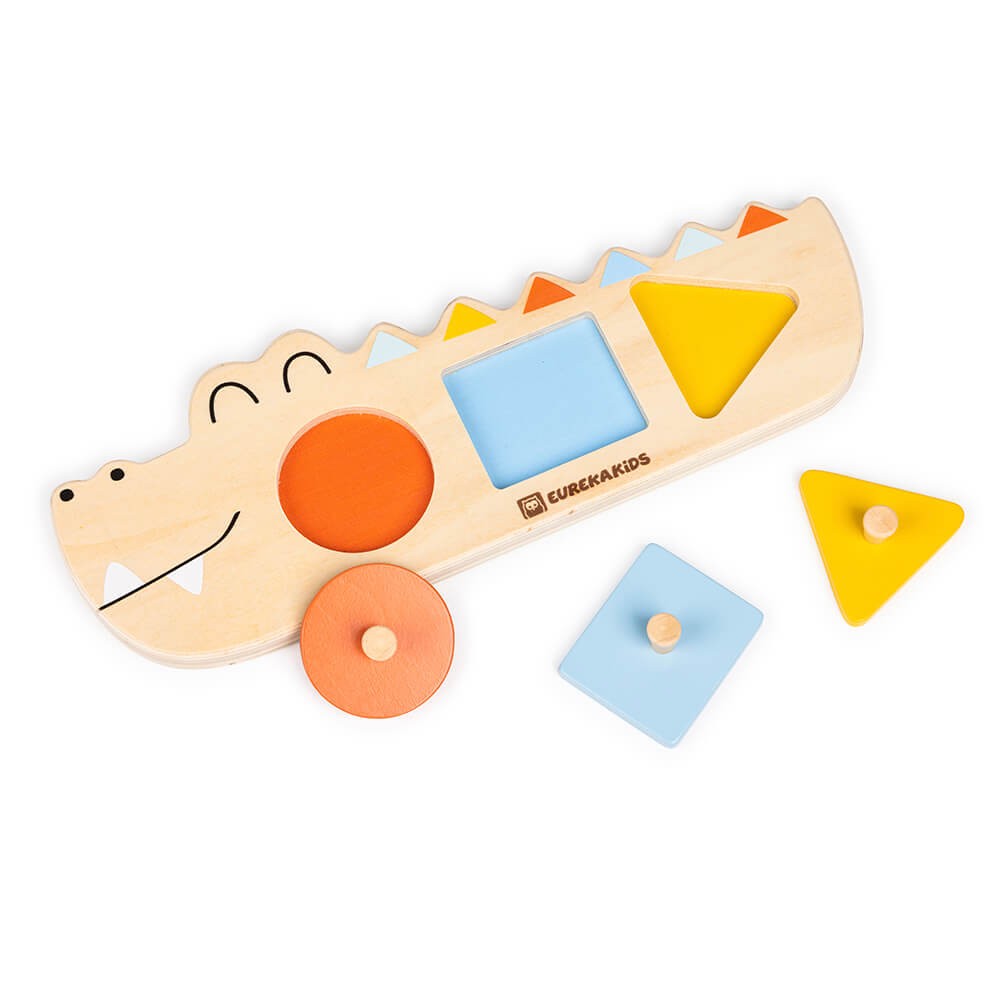 Eurekakids Wooden Shape Sorting Toy – Crocodile