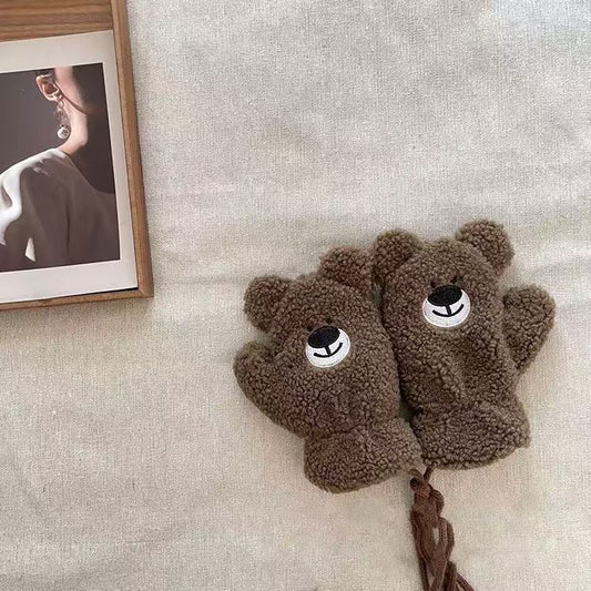 Kids' Plush Cross Mittens