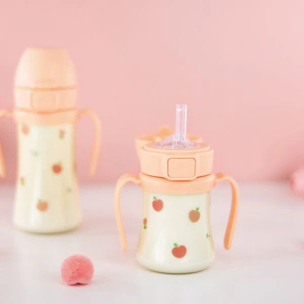 GROSMIMI PPSU STRAW CUP 200ML/300ML PEACH