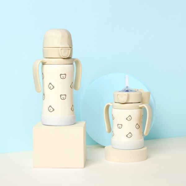 Grosmimi stainless straw cup 200ml/300ml butter