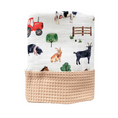 Load image into Gallery viewer, Reversible Swaddle Knitted Waffle Baby Muslin Blanket
