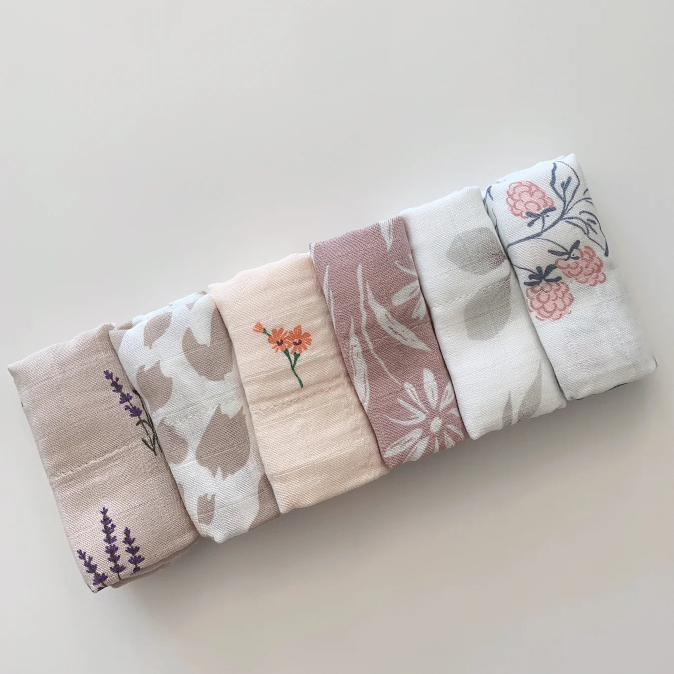 Angioletto 6 Pack Baby Muslin Wash Cloth Flower/Bamboo